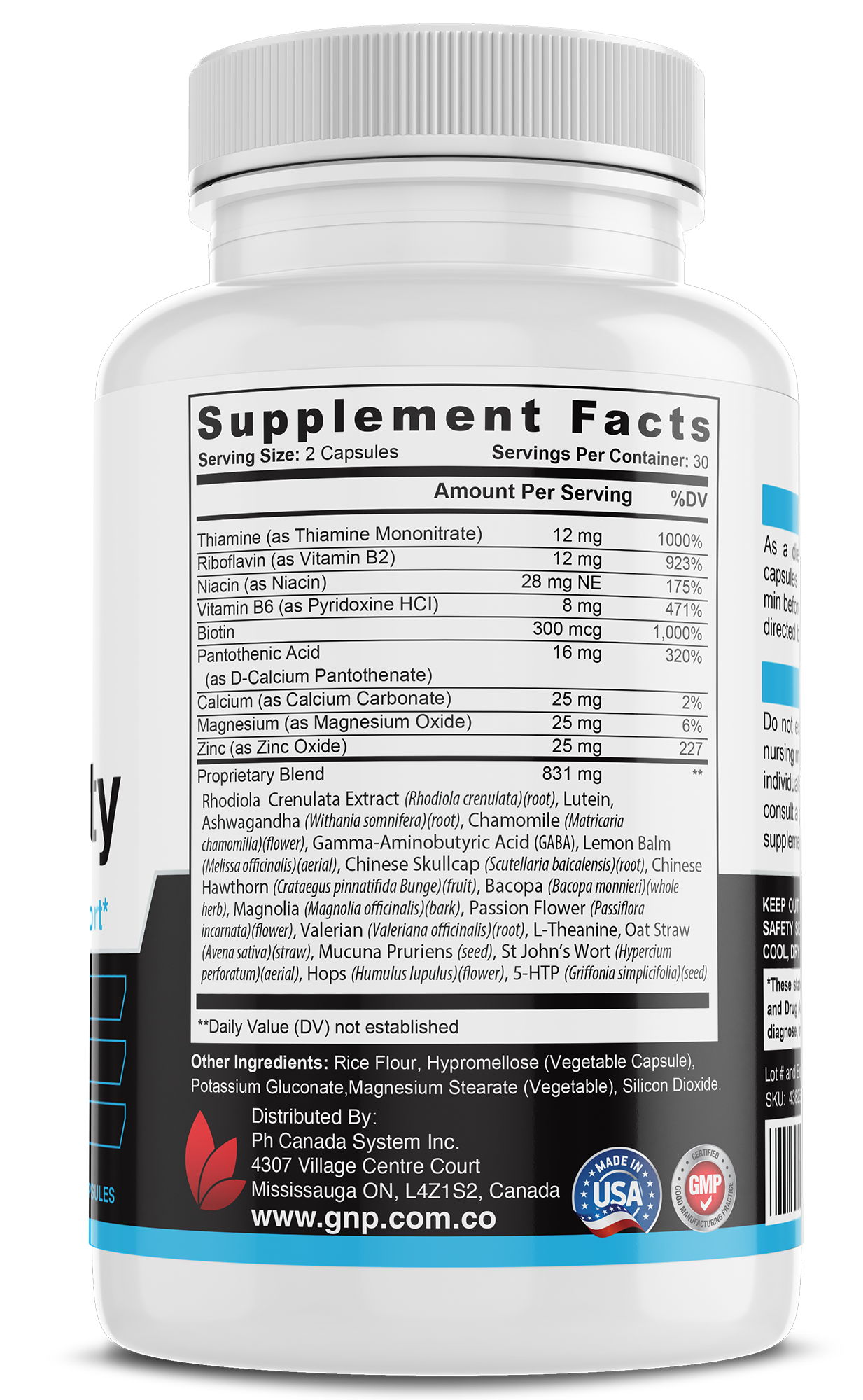 Anti-Anxiety Plant-based formulation  Vitamins , Promotes Cognitive Health , May Assist Calming Stress , Supports Relaxed , Mood