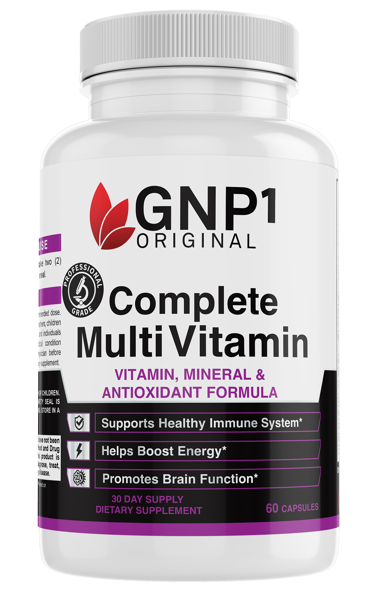 Complete Multi-Vitamin Organic Supplements, Supports Healthy Immune System, Helps Boost Energy, Promotes Brain Function