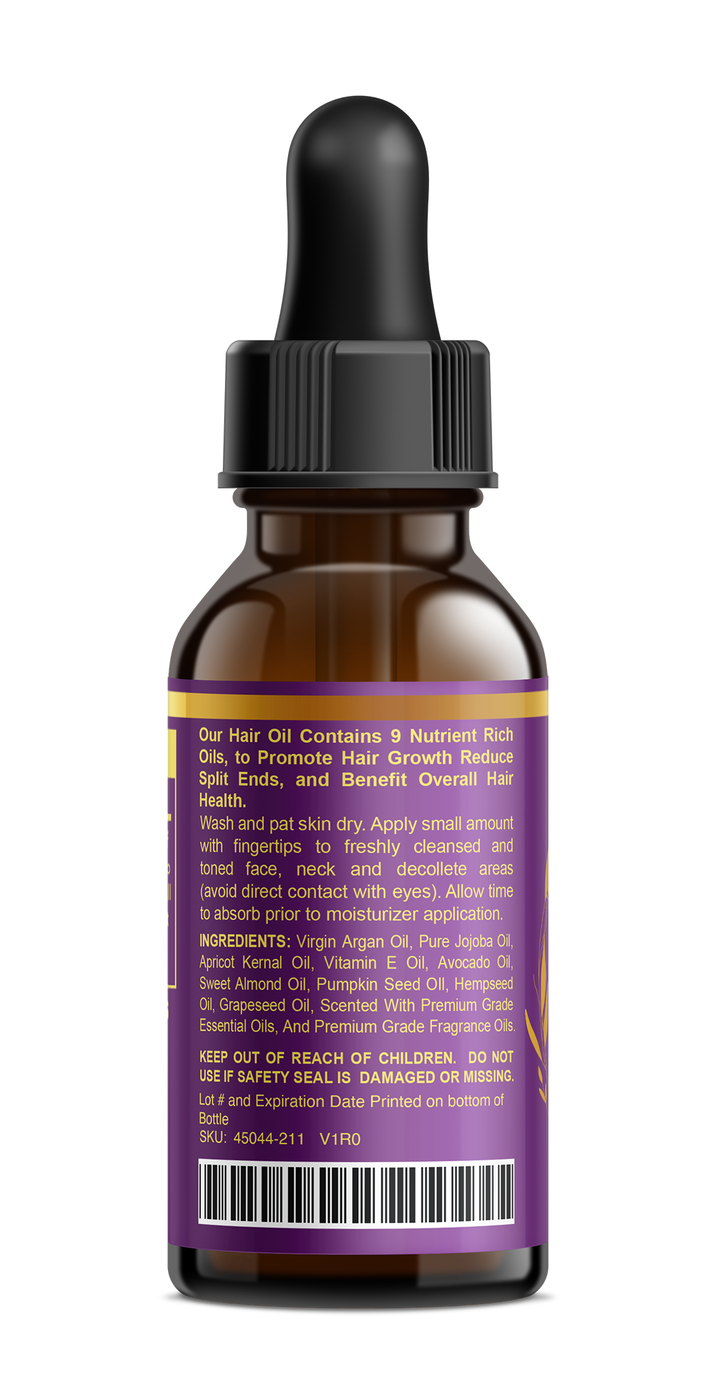 Unscented Hair Oil-9 Nutrient Rich Oils, to Promote Hair Growth