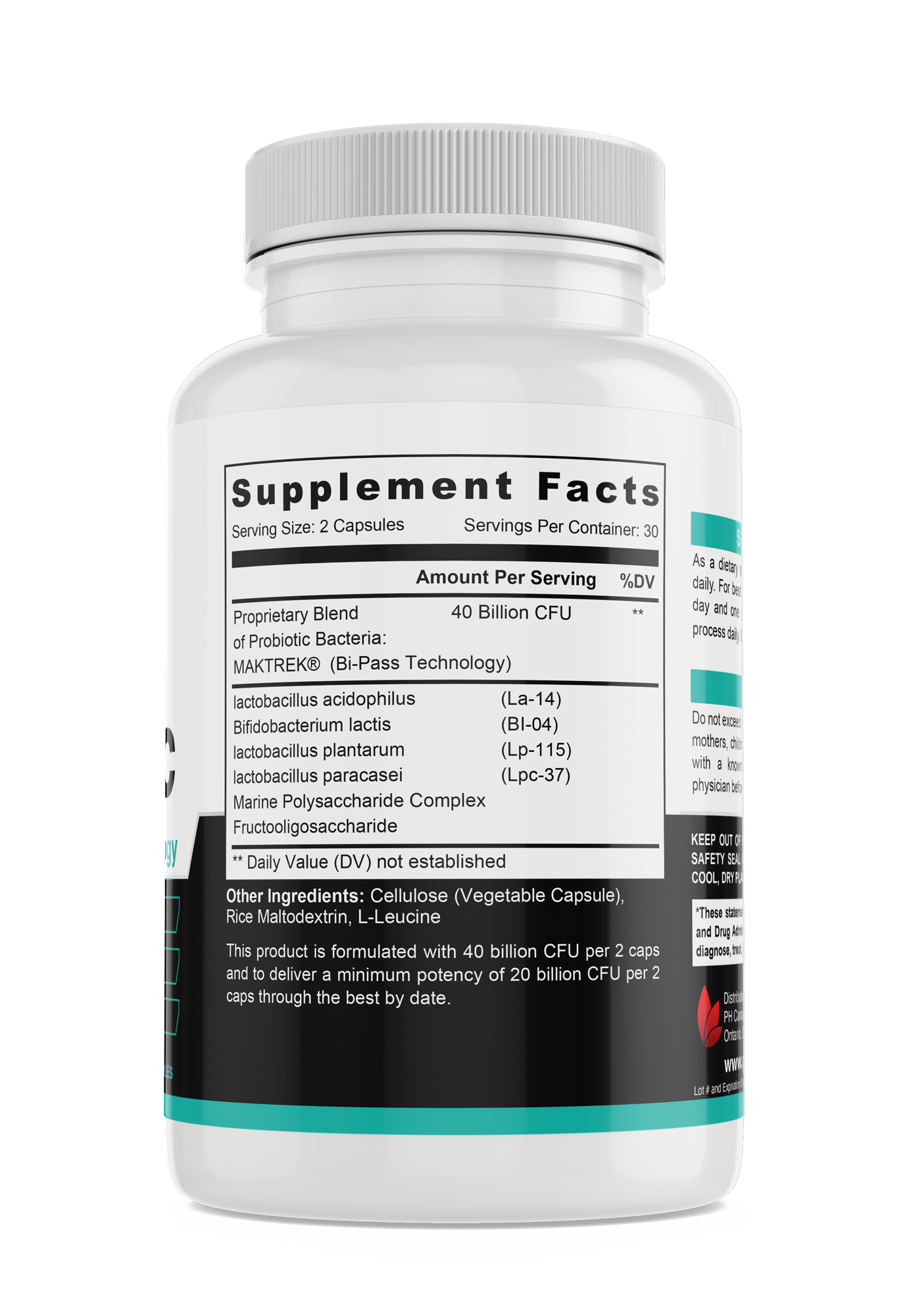 Probiotic 40 Billion CFU Nutraceuticals Wellness Supplement, Supports Immune System, Support Digestive Health, Promotes Weight Loss