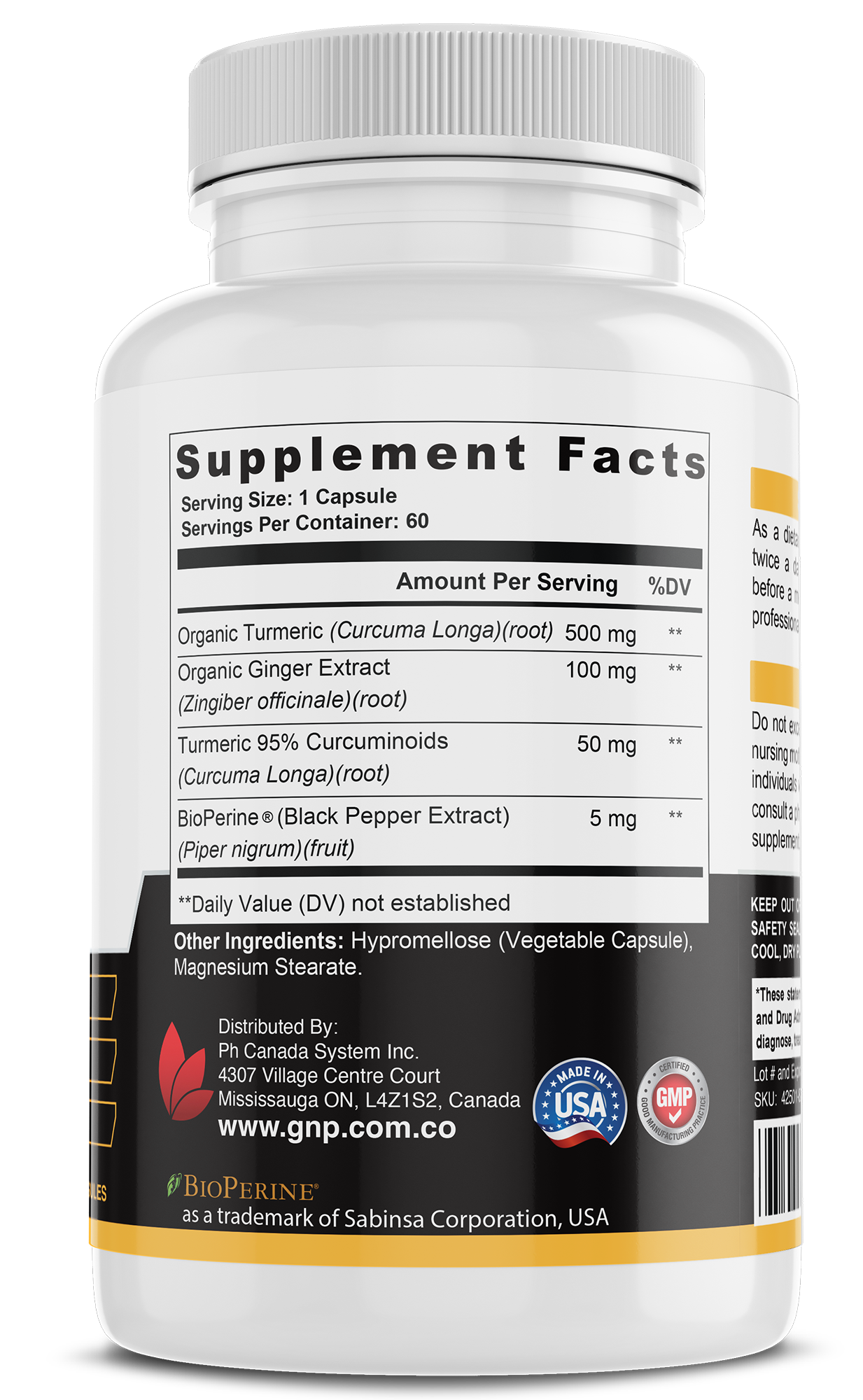 Turmeric w/ Ginger Nutraceutical  Herbal Supplements, Supports Anti Aging , Promotes Heart Health, Healthy Joint Maintenance